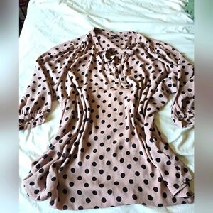Torrid Blush PInk Polka Dot Plus Size blouse
